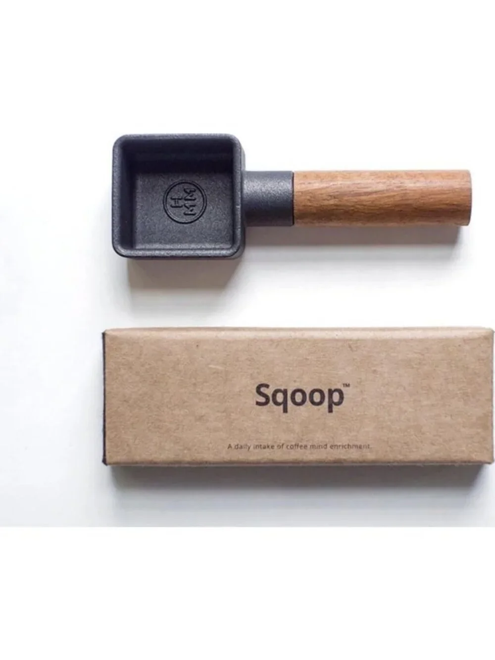 Aesthetic Coffee Scoop with Walnut Handle - Cast Iron Measuring Spoon, Magnetic